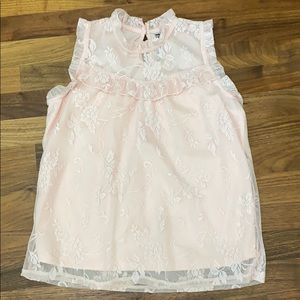 Girls pink lace top